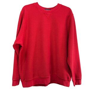 Lands’ End women’s size XL cotton blend red long sleeve cozy sweatshirt pullover